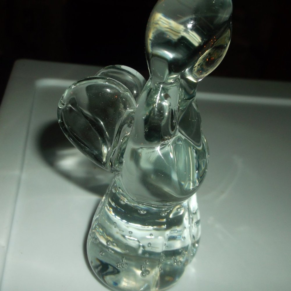 vintage glass angle paper weight.